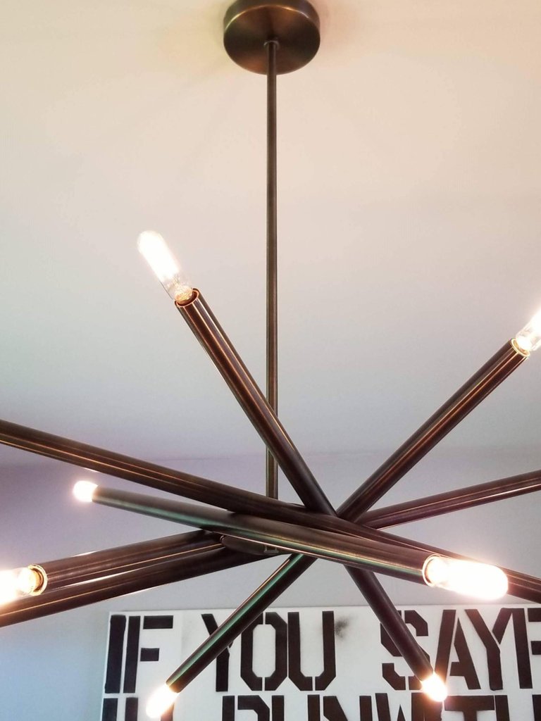 Modern Brass 12 Light Spiral Chandelier 28"D - Doozie Light Studio