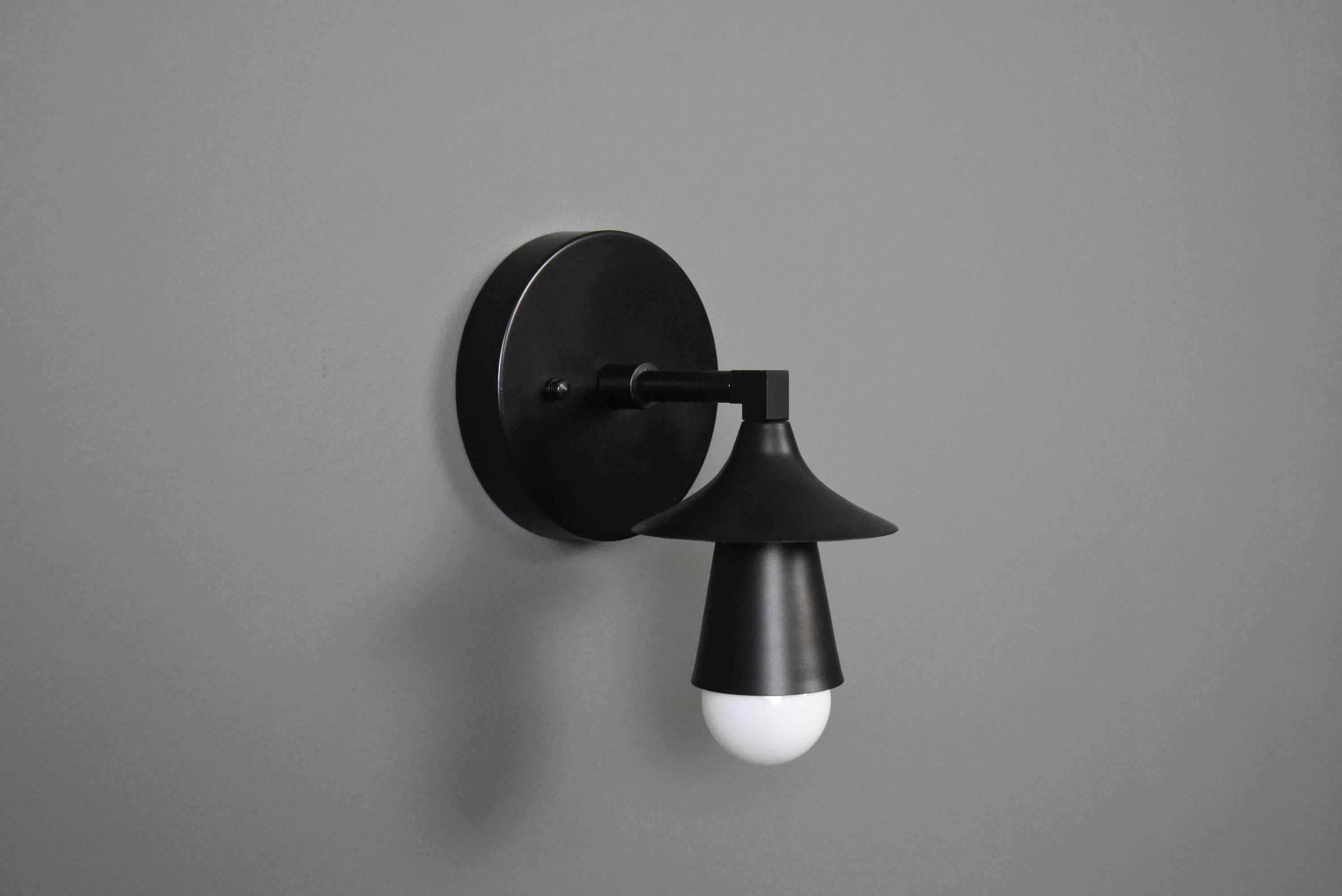 Modern Brass Wall Sconce Single Cone Light Vanity Lamp - Doozie Light Studio