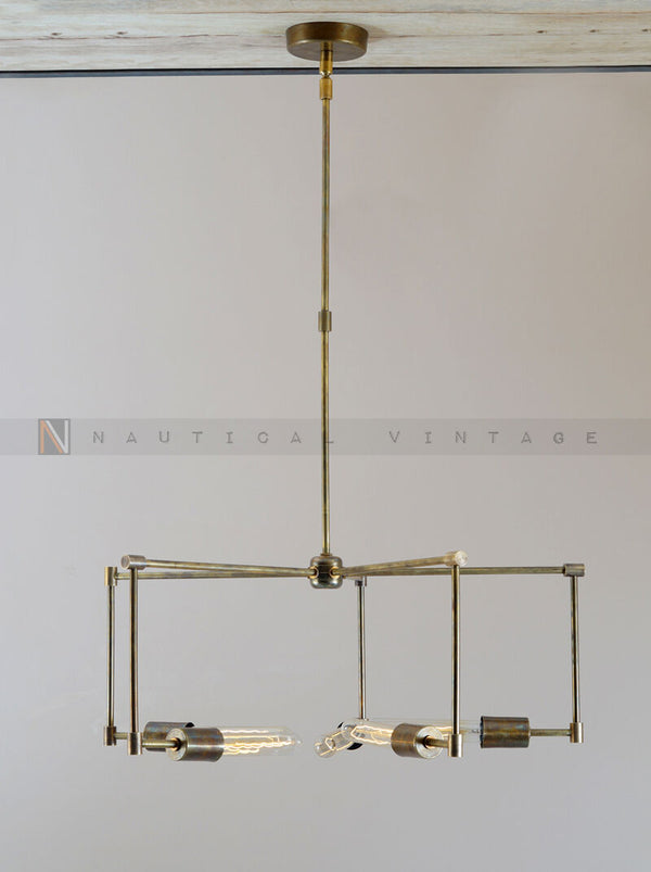 Modern Brass 5 Light Sputnik chandelier - Industrial Hanging Light Lighting