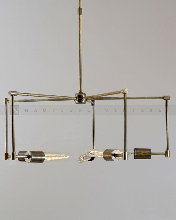 Modern Brass 5 Light Sputnik chandelier - Industrial Hanging Light Lighting