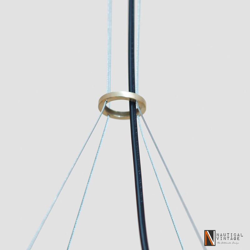 Italian Style Geometric Brass Chandeliers - Suspension Cable Brass Chandelier