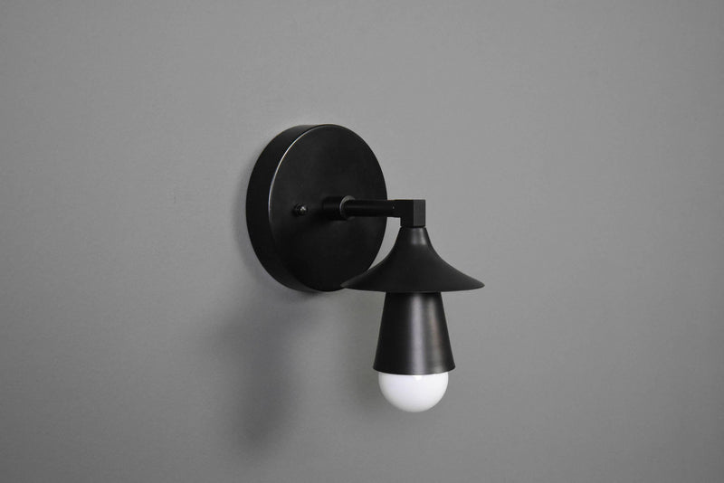 Modern Brass Wall Sconce Single Cone Light Vanity Lamp - Doozie Light Studio