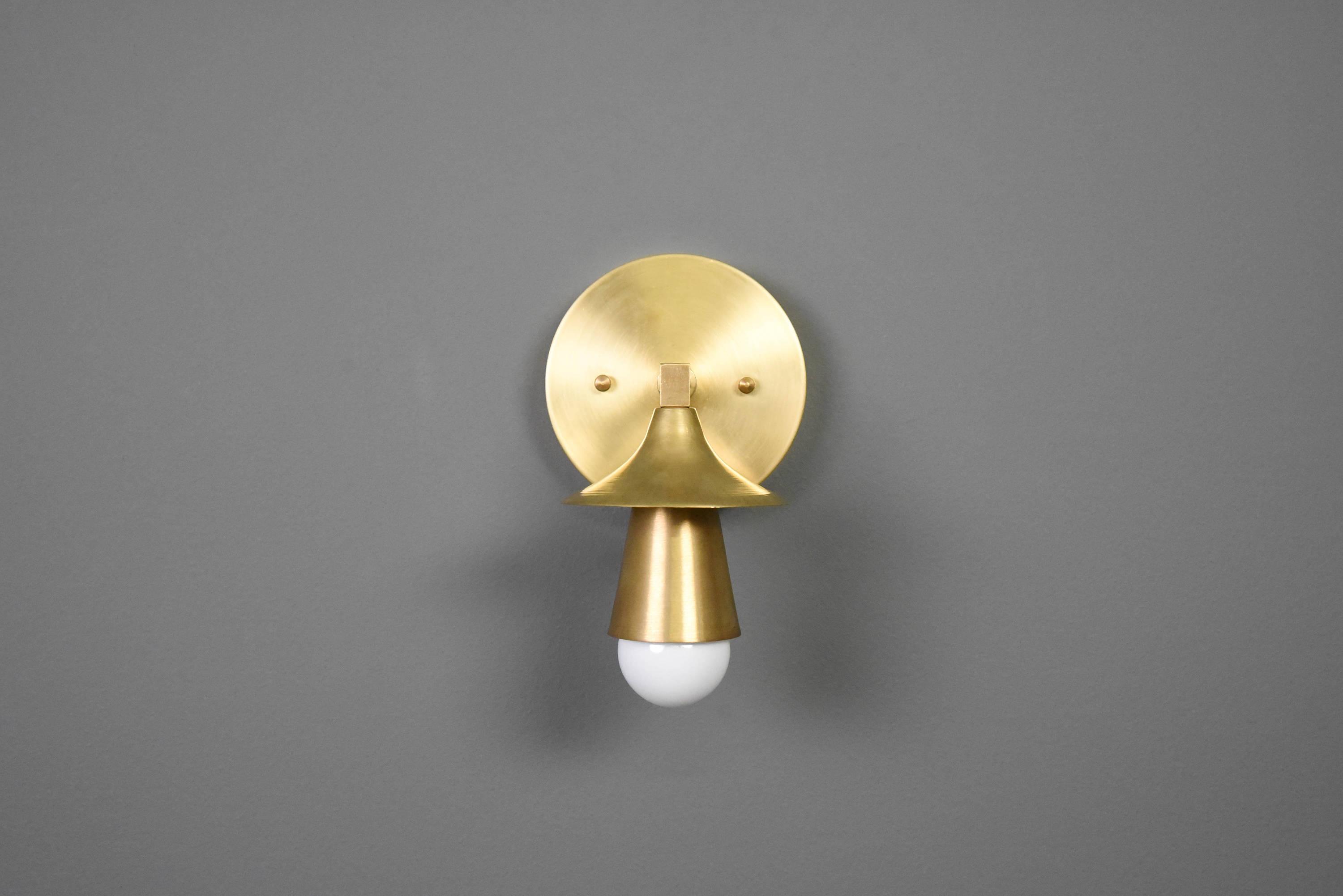 Modern Brass Wall Sconce Single Cone Light Vanity Lamp - Doozie Light Studio