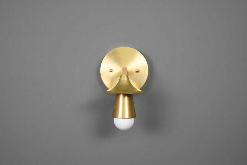Modern Brass Wall Sconce Single Cone Light Vanity Lamp - Doozie Light Studio