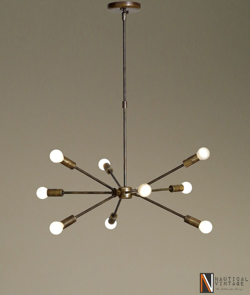 Mid century modern brass chandelier light - Industrial Hanging Light Fixture