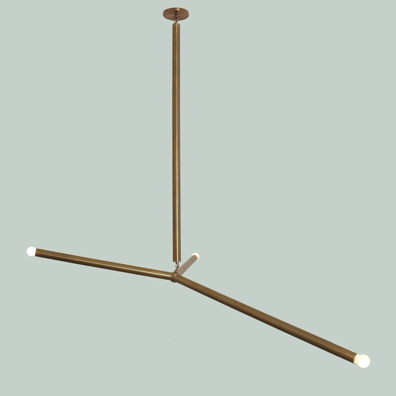 Slingshot Chandelier - Brass Sputnik 3 Arm Modern Light Fixture