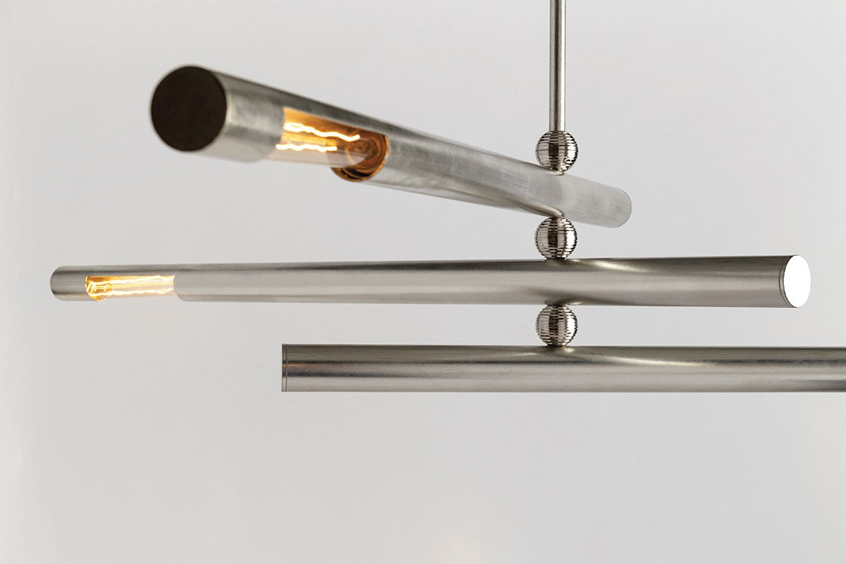 Hendrix 3-Light Sputnik Chandelier - Brushed Chrome - Doozie Light Studio