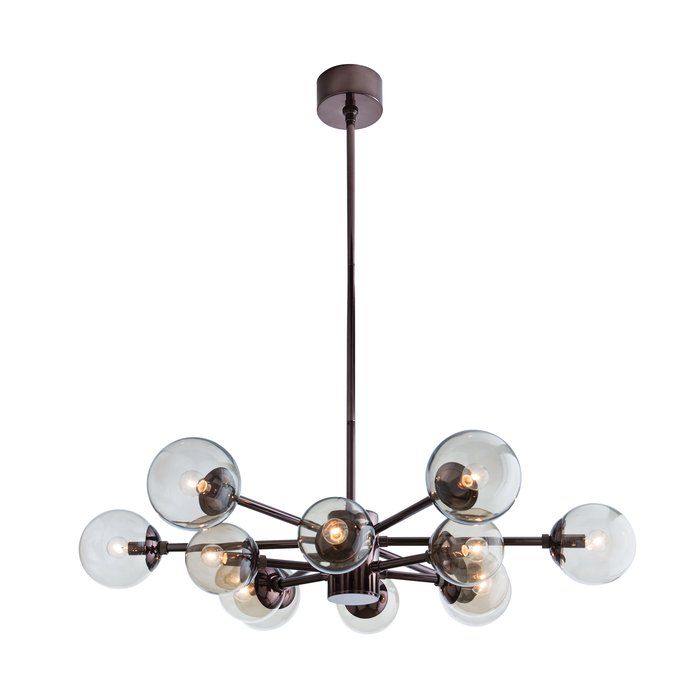Karrington Brass 12 Light Modern Sputnik Clear Glass Chandelier - Doozie Light Studio