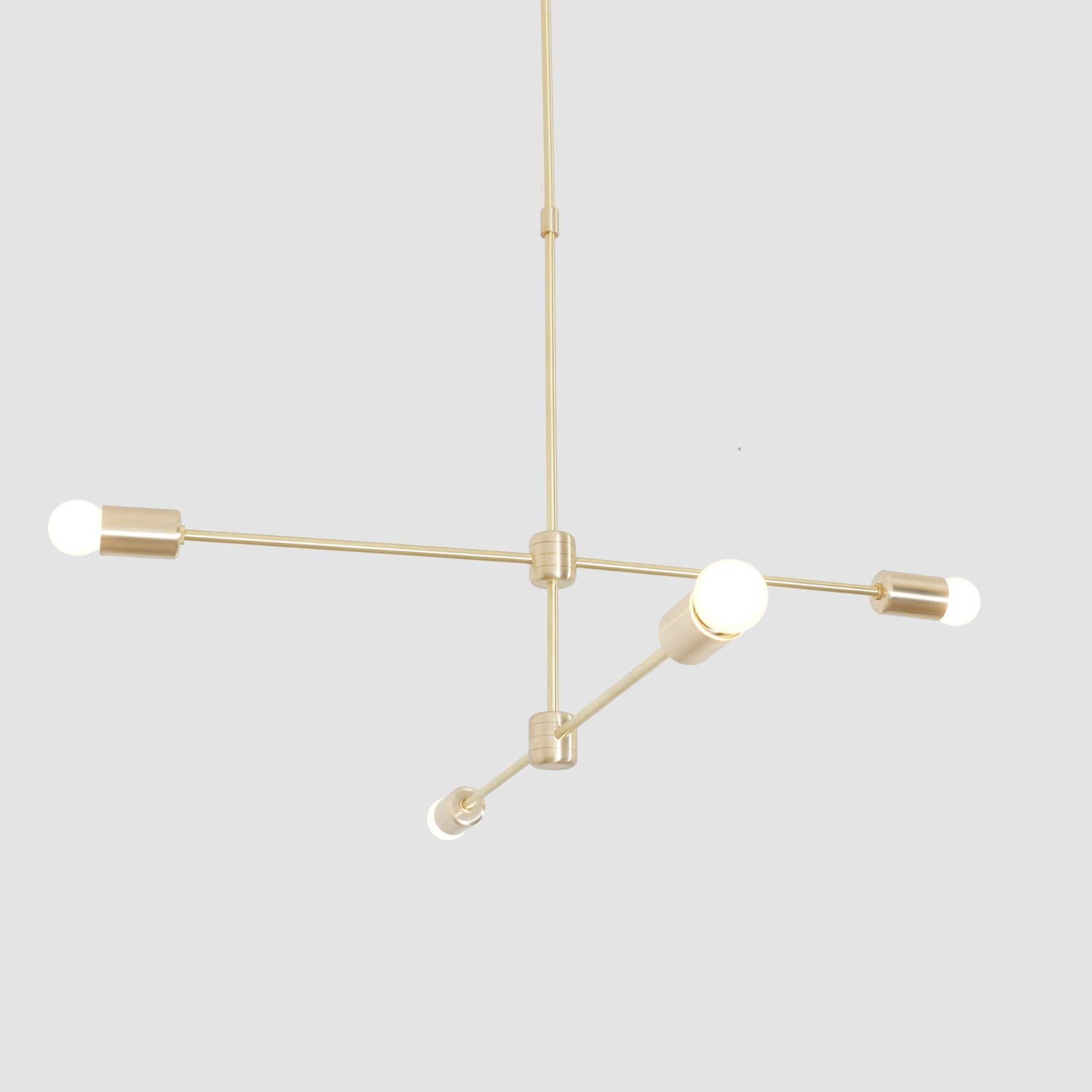 Modern Brass 4 Arm Sputnik Chandelier Light Fixture - Doozie Light Studio