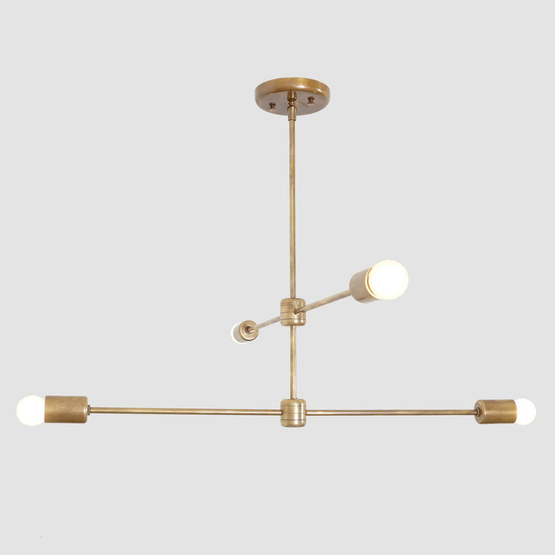 Modern Brass 4 Arm Sputnik Chandelier Light Fixture
