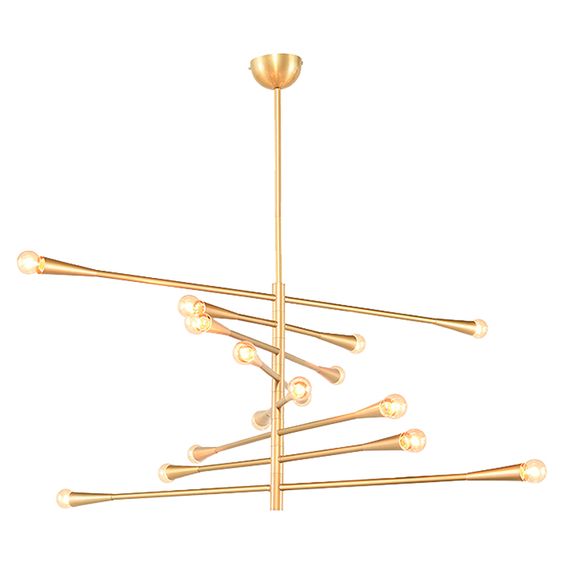Modern Handcrafted Brass 16 Lights Orion Sputnik Chandelier - Doozie Light Studio