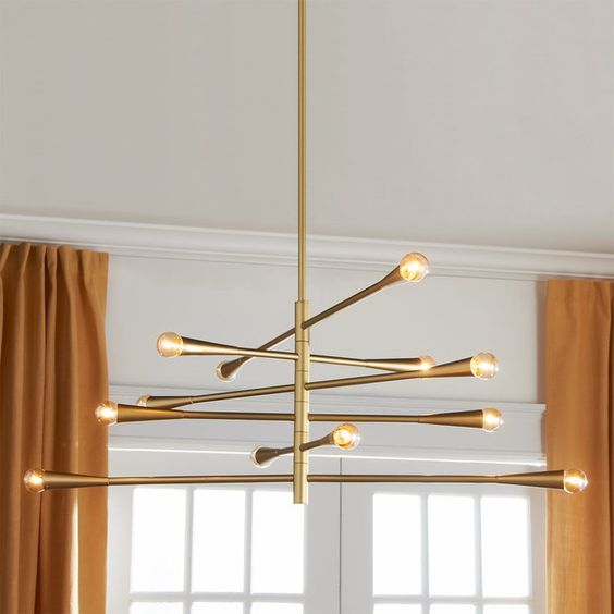 Modern Handcrafted Brass 12 Lights Orion Sputnik Chandelier - Doozie Light Studio