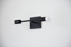 Modern Brass Wall Sconce Vanity Gold Brass 2 Bulb Square Sconce - Doozie Light Studio