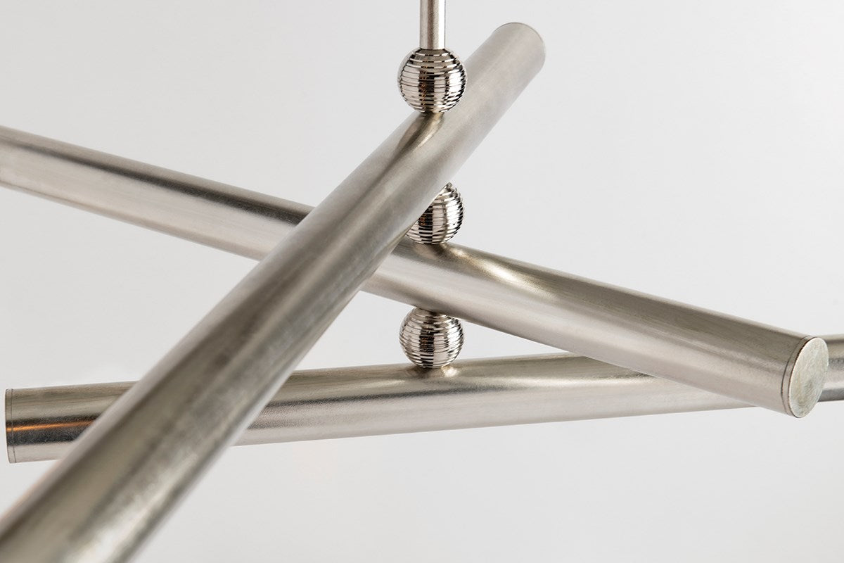 Hendrix 3-Light Sputnik Chandelier - Brushed Chrome - Doozie Light Studio