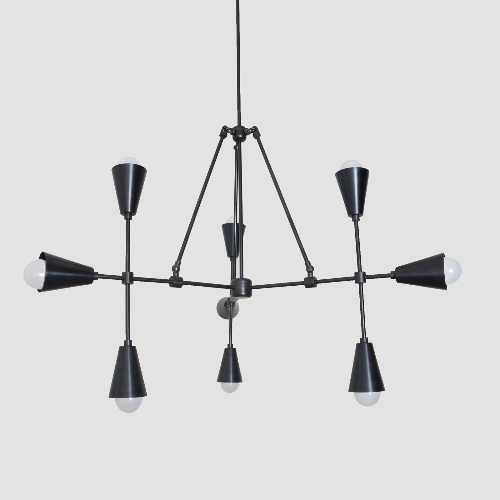 Trigon 9 - Brass Chandelier - Doozie Light Studio