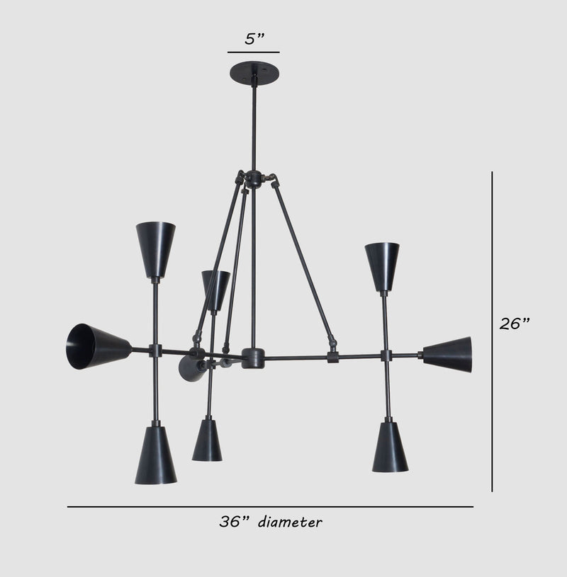 Trigon 9 - Brass Chandelier