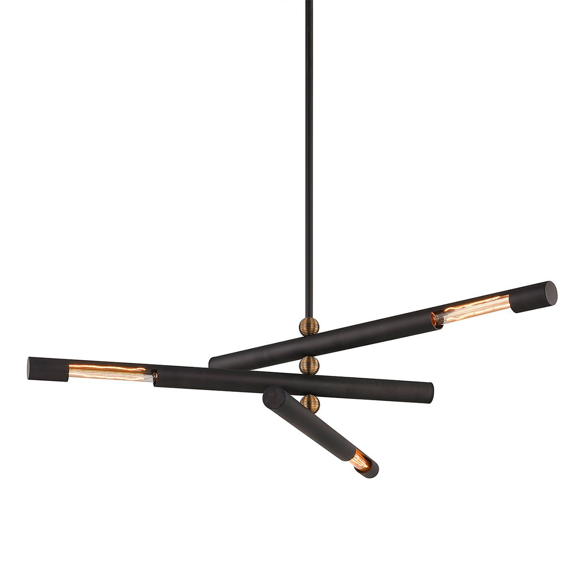 Copy of Hendrix 3-Light Sputnik Chandelier - Black Brass - Doozie Light Studio