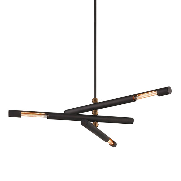 Copy of Hendrix 3-Light Sputnik Chandelier - Black Brass