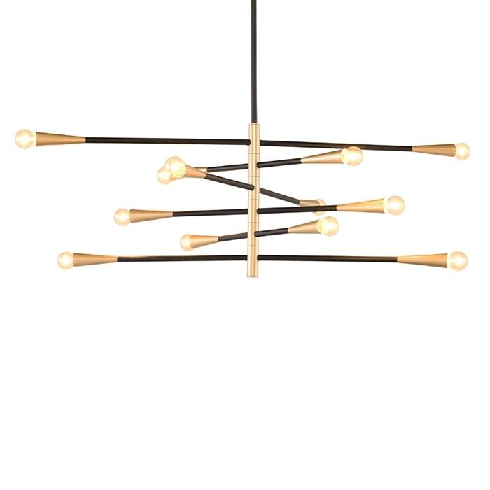 Modern Handcrafted Brass 12 Lights Orion Sputnik Chandelier - Doozie Light Studio