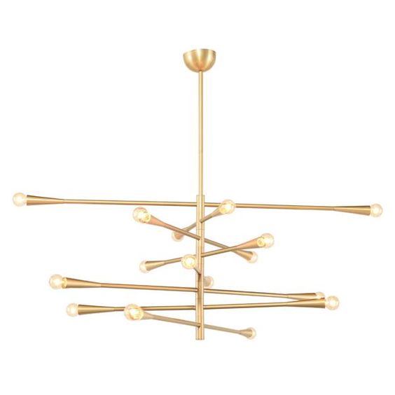 Modern Handcrafted Brass 16 Lights Orion Sputnik Chandelier