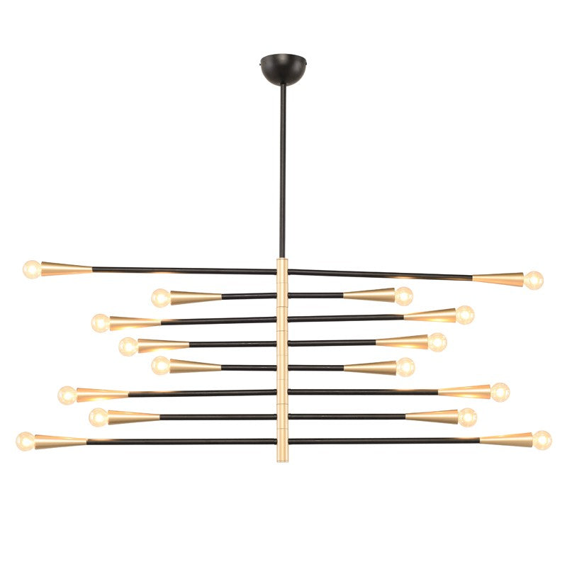 Modern Handcrafted Brass Orion Sputnik Chandelier - Doozie Light Studio