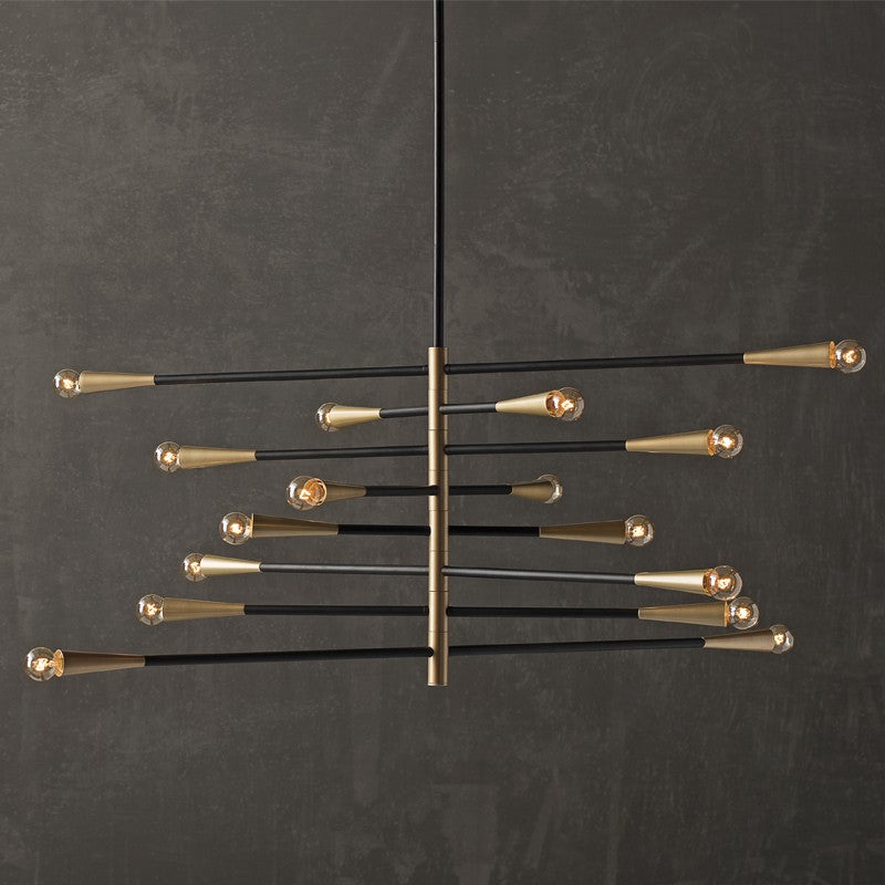 Modern Handcrafted Brass Orion Sputnik Chandelier - Doozie Light Studio
