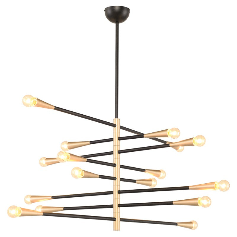 Modern Handcrafted Brass Orion Sputnik Chandelier - Doozie Light Studio
