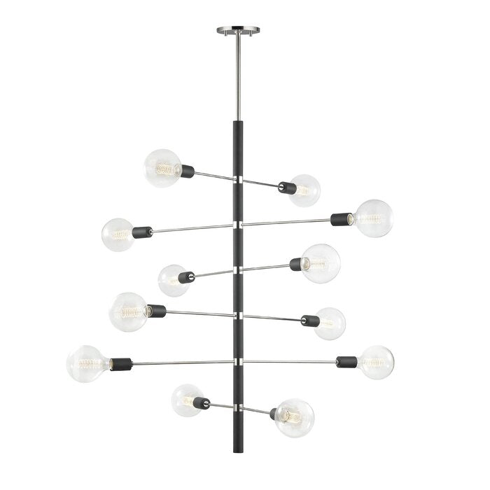Candice 12-Light Modern Brass Sputnik Linear Chandelier - Doozie Light Studio