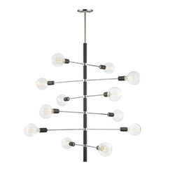 Candice 12-Light Modern Brass Sputnik Linear Chandelier