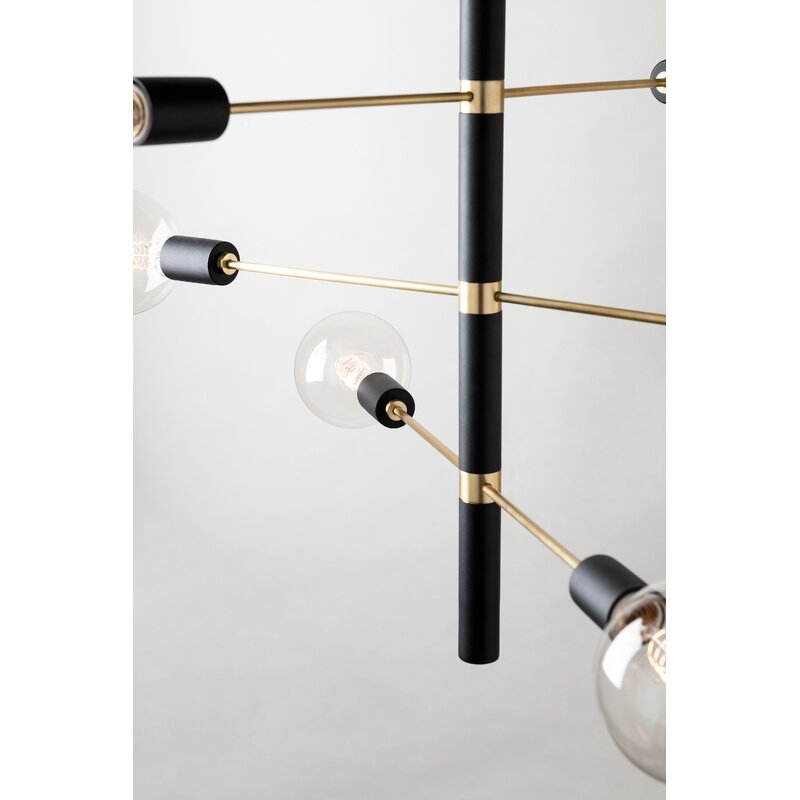 Candice 8-Light Sputnik Modern Linear Chandelier - Doozie Light Studio