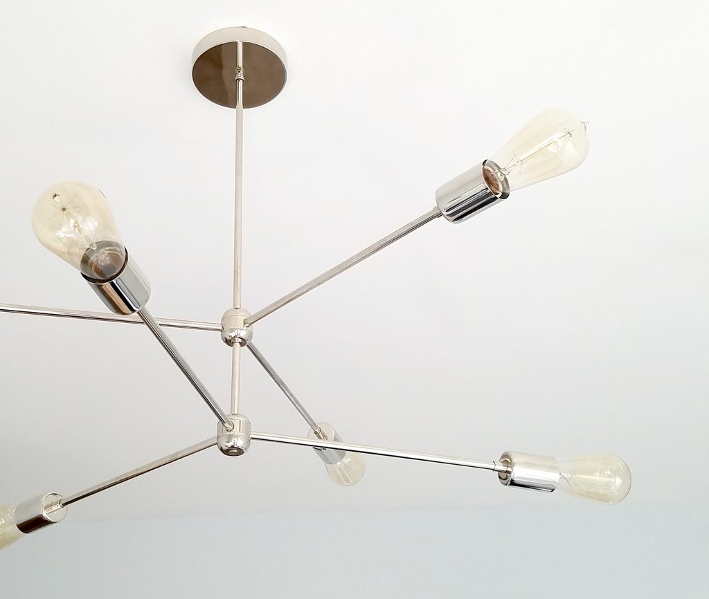 Double Layers 6 Light Modern Brass Sputnik Chandelier - Doozie Light Studio