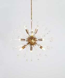 Hand Blown Italian Murano Glass Crystal Dandelion Chandelier - Doozie Light Studio