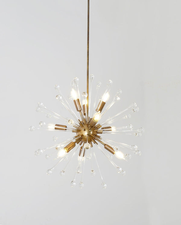Hand Blown Italian Murano Glass Crystal Dandelion Chandelier - Doozie Light Studio