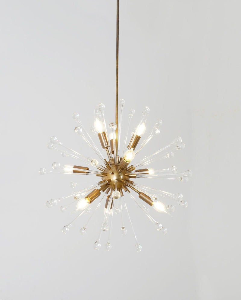 Hand Blown Italian Murano Glass Crystal Dandelion Chandelier - Doozie Light Studio