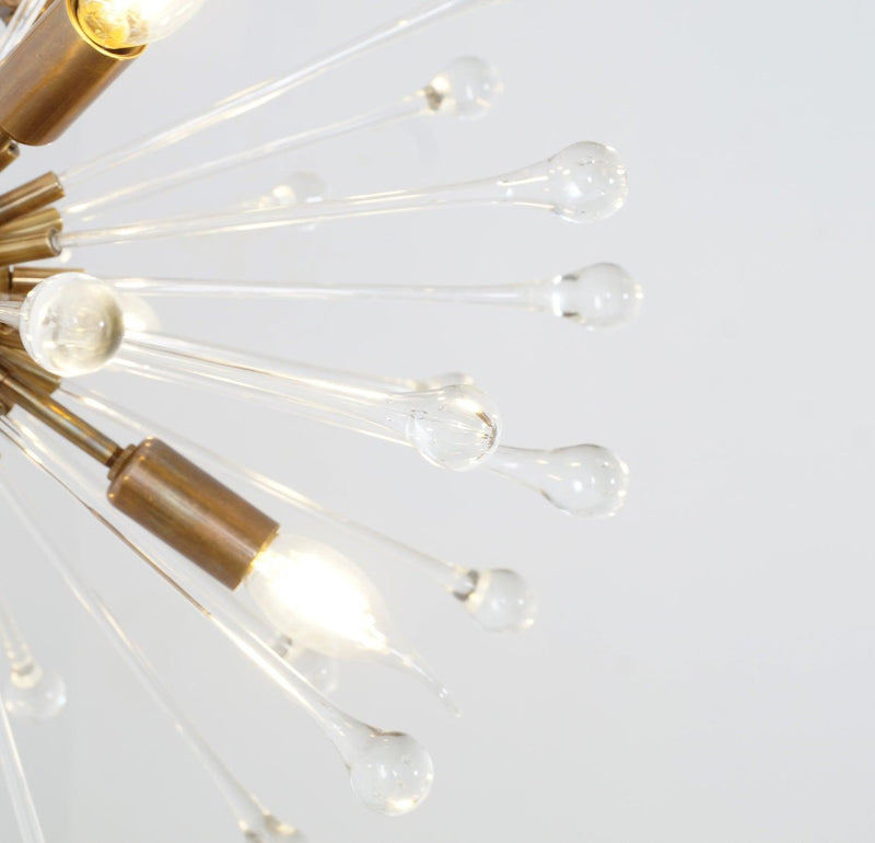 Hand Blown Italian Murano Glass Crystal Dandelion Chandelier - Doozie Light Studio