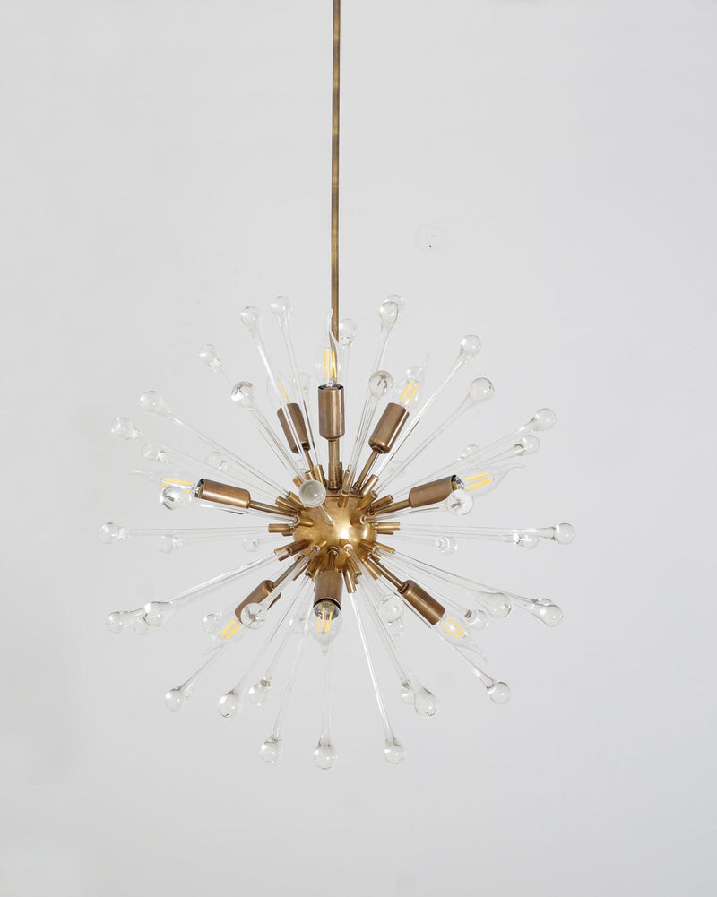 Hand Blown Italian Murano Glass Crystal Dandelion Chandelier - Doozie Light Studio