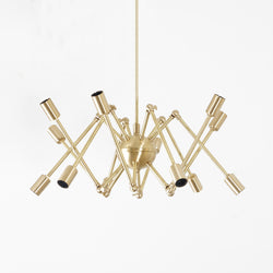 Modern Brass 12 Swivel Arm Sputnik Chandelier Light Fixture