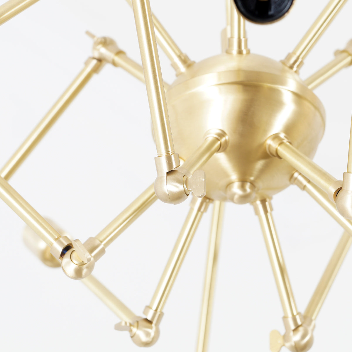 Modern Brass 12 Swivel Arm Sputnik Chandelier Light Fixture - Doozie Light Studio