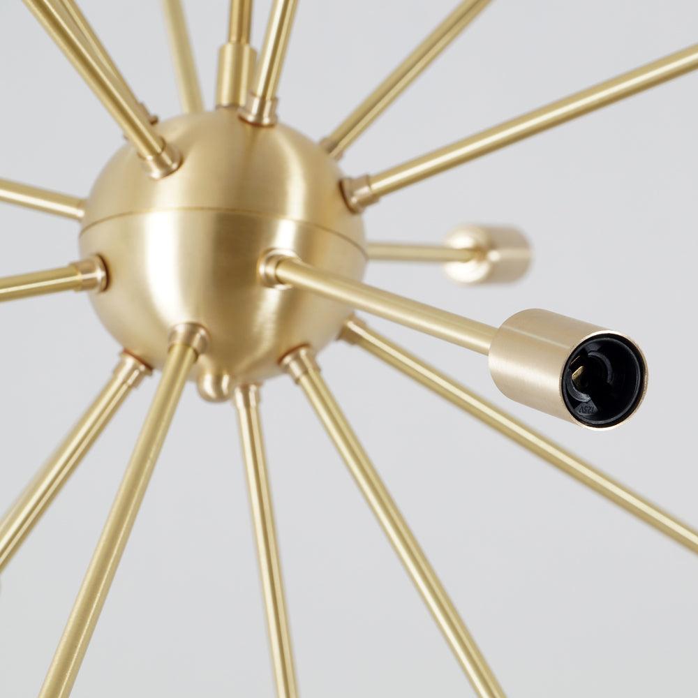 Modern Brass Round Sputnik Chandelier - Doozie Light Studio