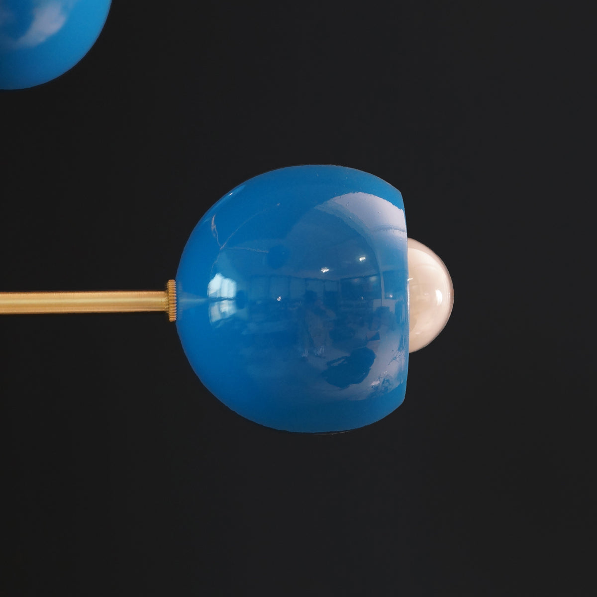 3 Light Blue Ball Sputnik Chandelier Light Fixture - Doozie Light Studio