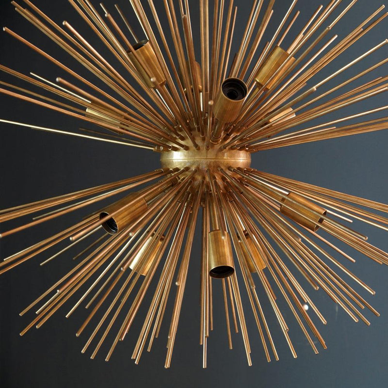 Modern Brass Sputnik Urchin Chandelier Light Fixture - Doozie Light Studio