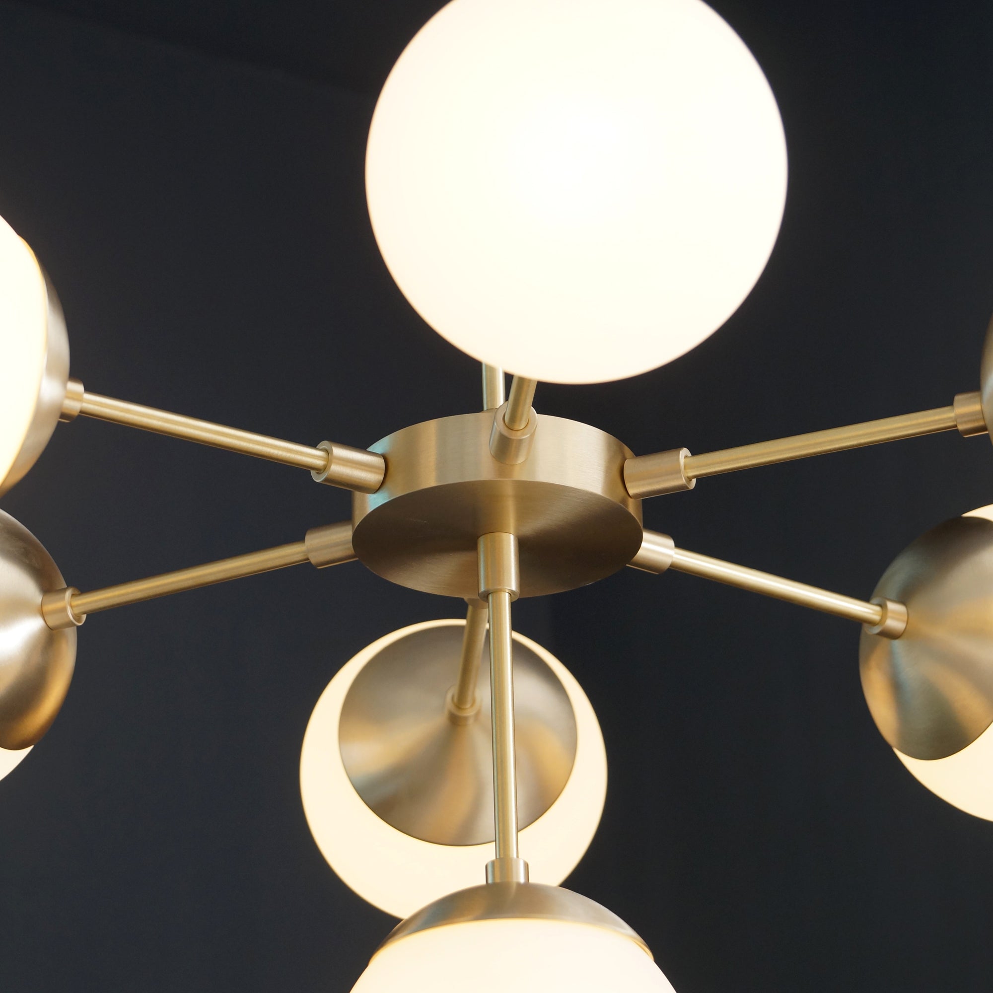 Modern Brass 7 Lights Globe Chandelier Light Fixture - Doozie Light Studio
