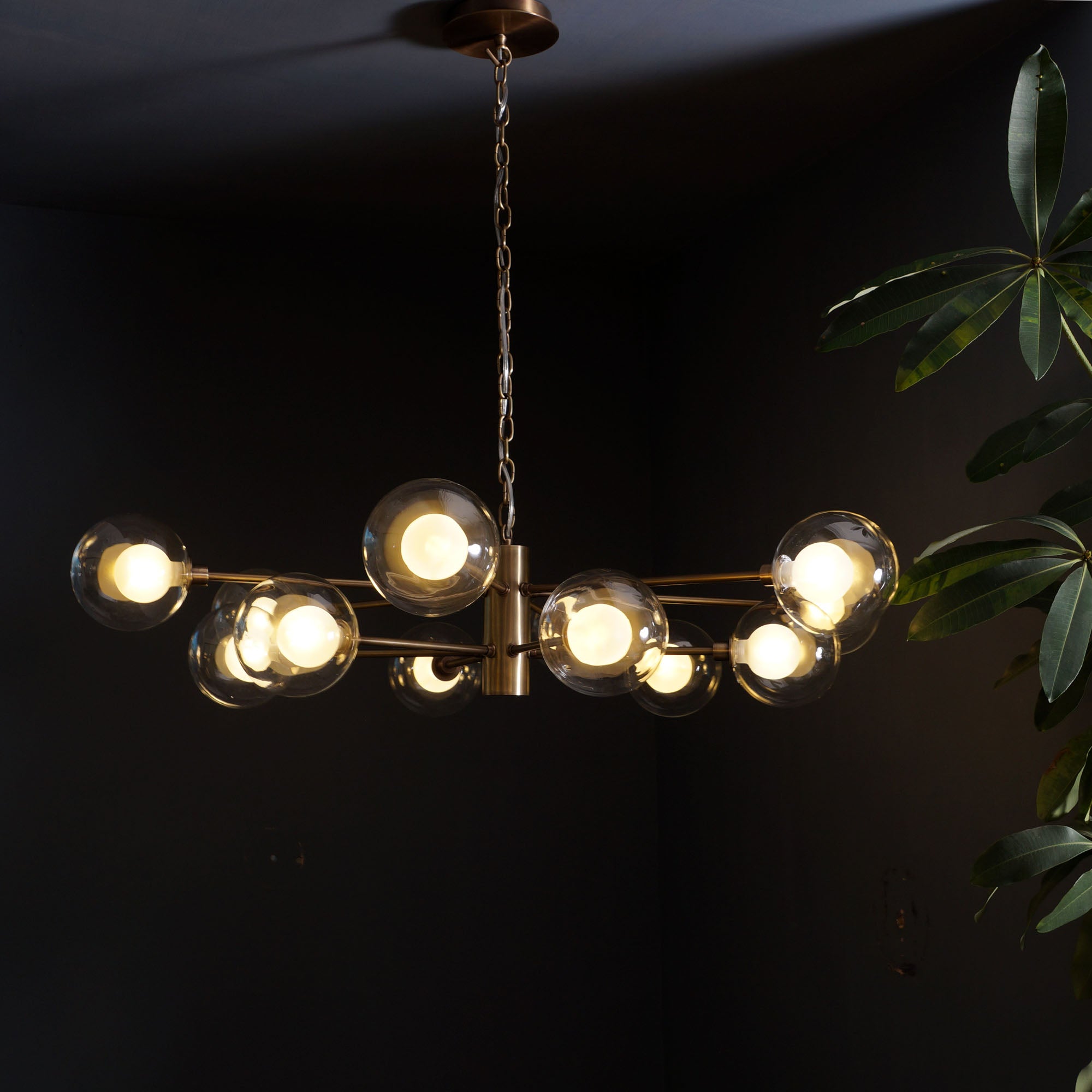 Karrington 12 Light Modern Brass Sputnik Chandelier Fixture - Doozie Light Studio