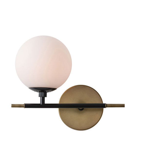 Modern Brass Glass Globe Wall Sconce Vanity Light - Doozie Light Studio