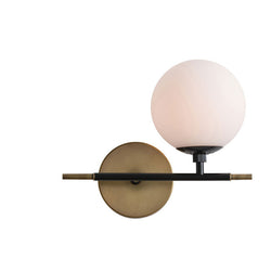 Modern Brass Glass Globe Wall Sconce Vanity Light - Doozie Light Studio