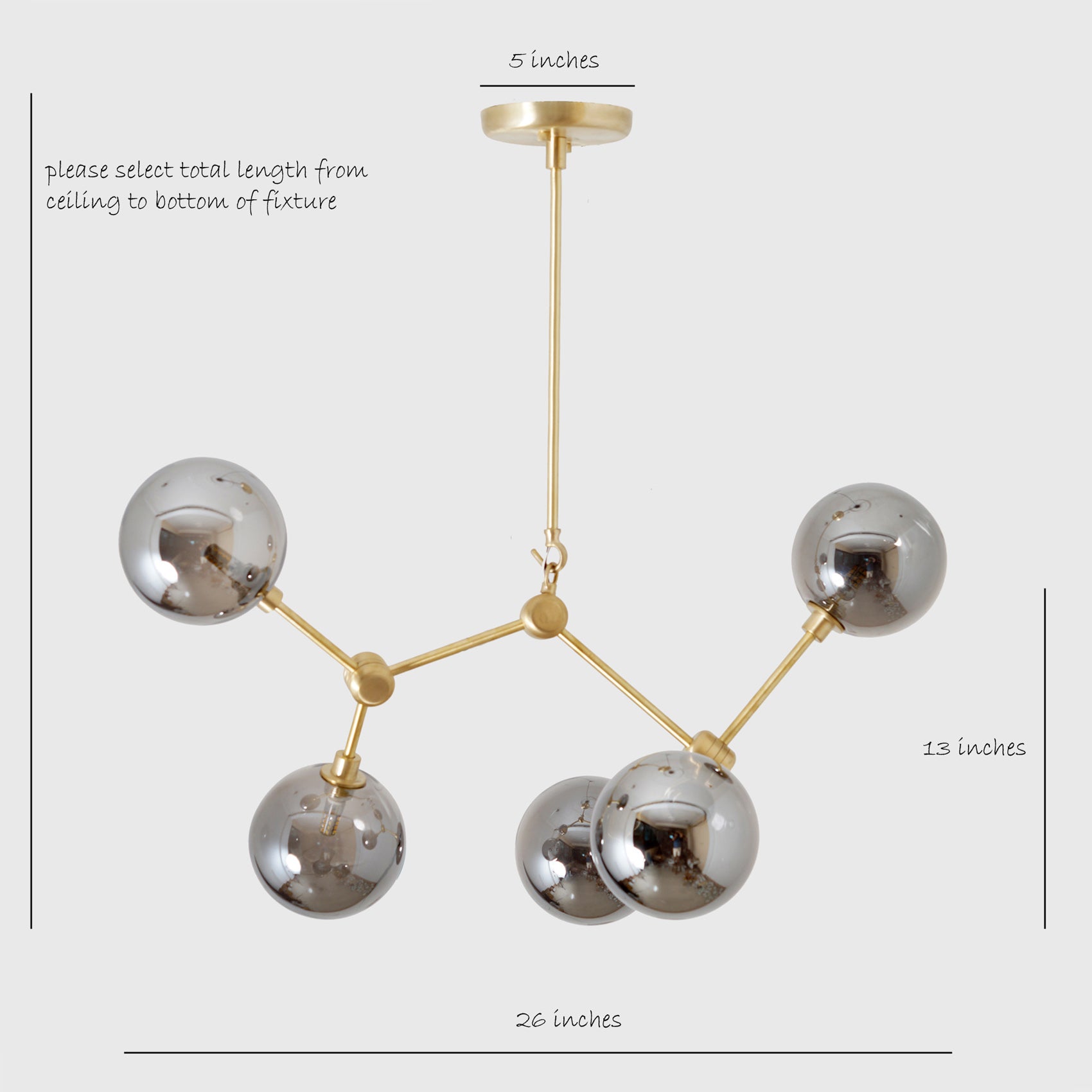Murano Glass Globe Branch Chandelier Light Fixture - Doozie Light Studio
