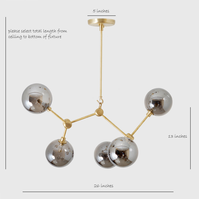 Murano Glass Globe Branch Chandelier Light Fixture