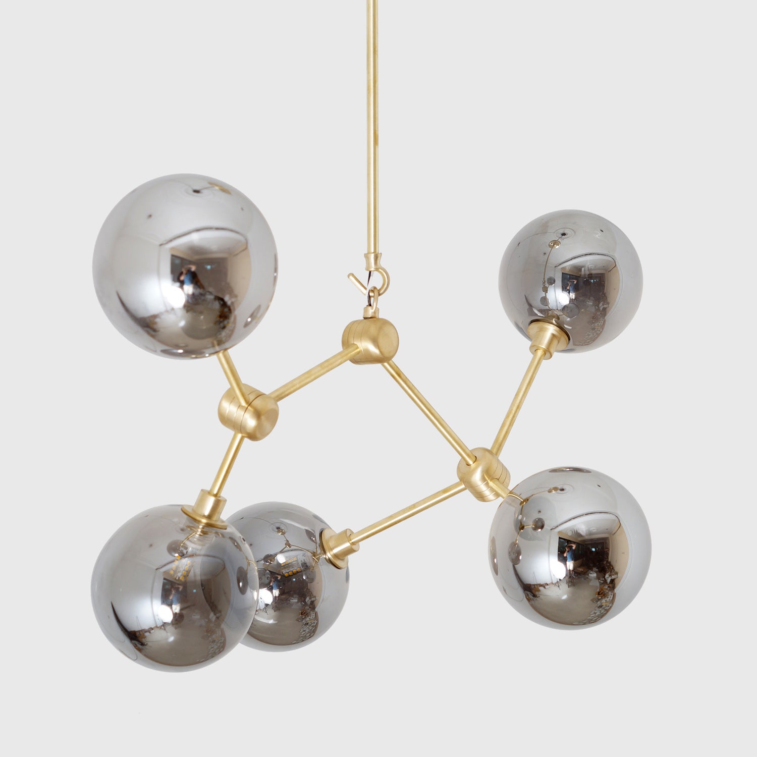 Murano Mercury Glass Globe Branch Chandelier Light Fixture - Doozie Light Studio