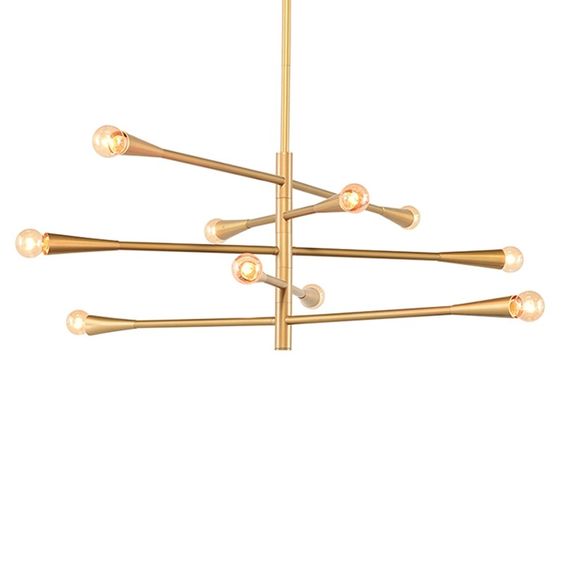 Modern Handcrafted Brass 10 Lights Orion Sputnik Chandelier - Doozie Light Studio