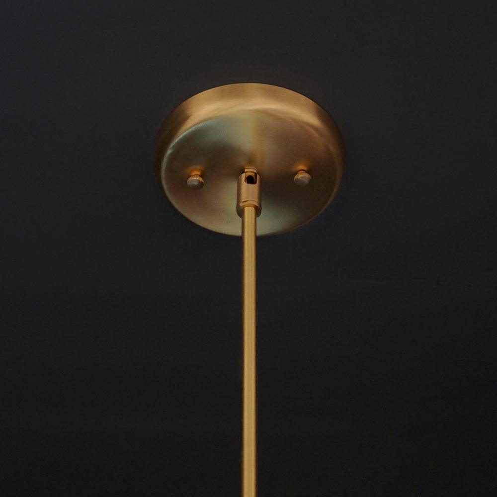 Modern Brass 6 Bulbs Glass Globe Trumpet Chandelier - Doozie Light Studio